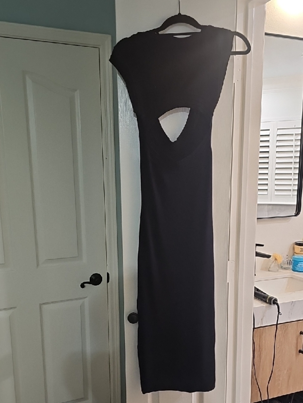 Intimately Free People Black Ribbed Cutout Midi Dress OB1145867 Womens Small NWT - Picture 2 of 6